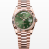 Replica Rolex Day-Date Olive Green Dial 40MM Rose Gold Watch