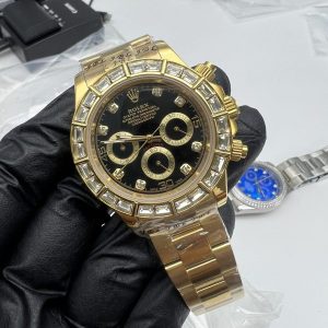Replica Rolex Daytona Diamond Bezel Black Dial Watch New8825035