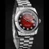 Rolex Day Date Polished Stainless Steel Two Tone Red Dial new8858034
